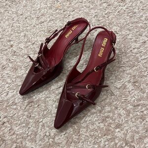 Miu Miu Dark Red Patent Leather Heels
